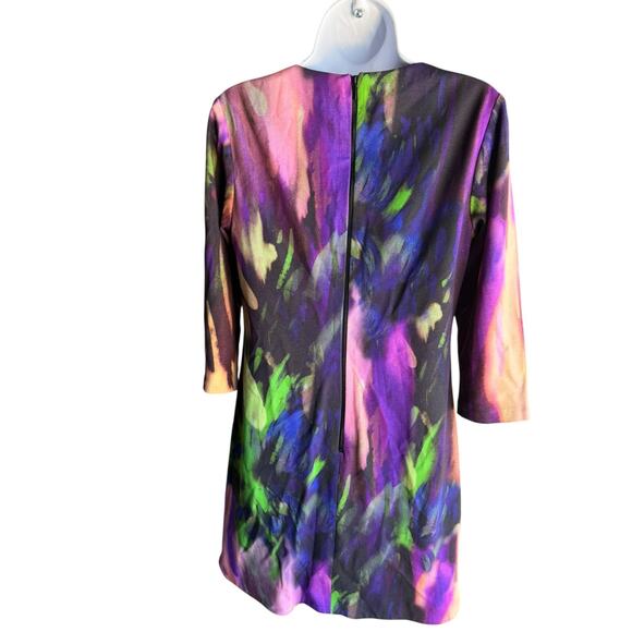 Trina Turk Women’s Abstract Floral Tunic Shift Dress 3/4 Sleeve A-Line Size 6 - Picture 9 of 13